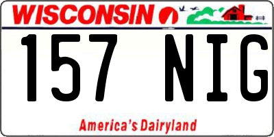 WI license plate 157NIG