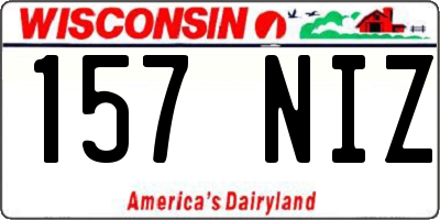 WI license plate 157NIZ