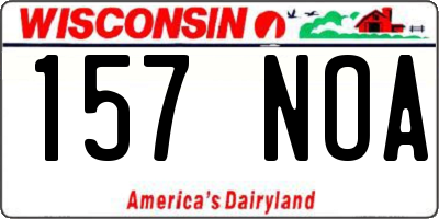 WI license plate 157NOA