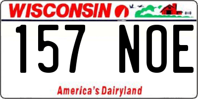 WI license plate 157NOE