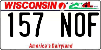 WI license plate 157NOF