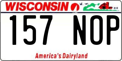WI license plate 157NOP