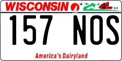 WI license plate 157NOS