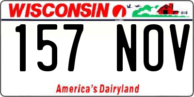 WI license plate 157NOV