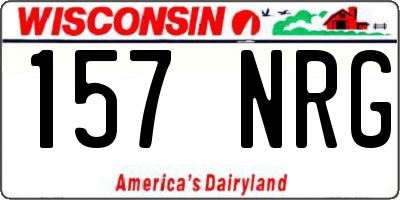 WI license plate 157NRG