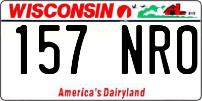 WI license plate 157NRO