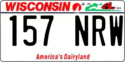 WI license plate 157NRW