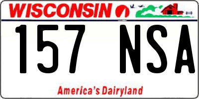 WI license plate 157NSA