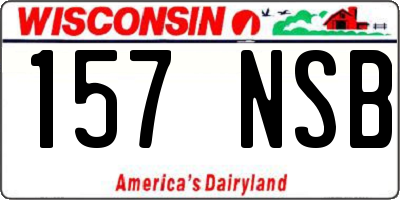 WI license plate 157NSB
