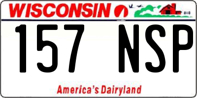 WI license plate 157NSP