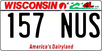 WI license plate 157NUS