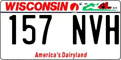 WI license plate 157NVH