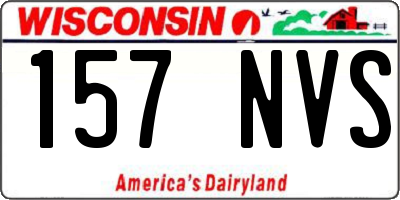 WI license plate 157NVS