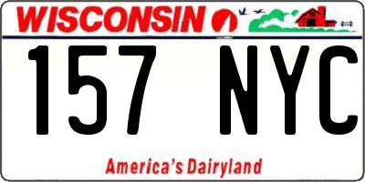 WI license plate 157NYC