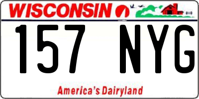 WI license plate 157NYG