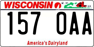WI license plate 157OAA