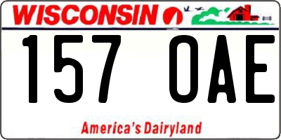 WI license plate 157OAE