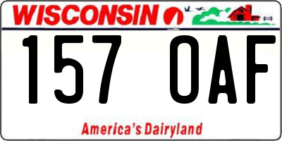 WI license plate 157OAF