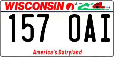 WI license plate 157OAI