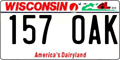 WI license plate 157OAK