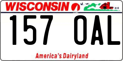 WI license plate 157OAL