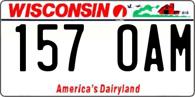 WI license plate 157OAM
