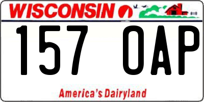 WI license plate 157OAP
