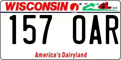 WI license plate 157OAR
