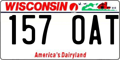 WI license plate 157OAT