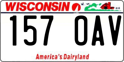 WI license plate 157OAV