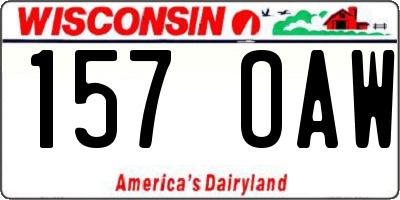 WI license plate 157OAW