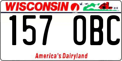 WI license plate 157OBC
