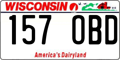 WI license plate 157OBD