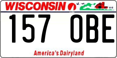 WI license plate 157OBE