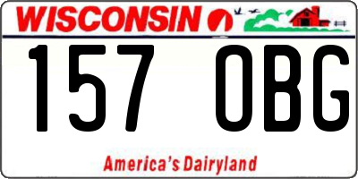 WI license plate 157OBG