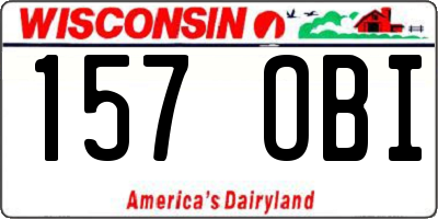 WI license plate 157OBI
