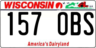 WI license plate 157OBS