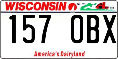 WI license plate 157OBX