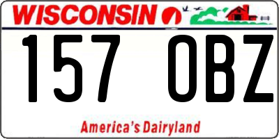 WI license plate 157OBZ