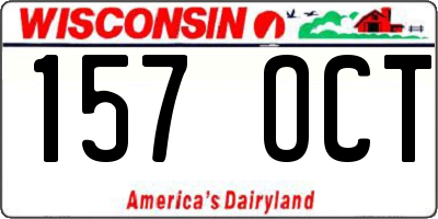 WI license plate 157OCT