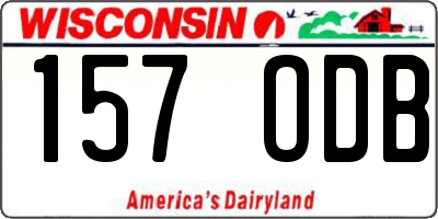 WI license plate 157ODB