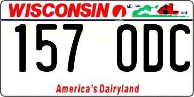 WI license plate 157ODC