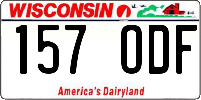 WI license plate 157ODF