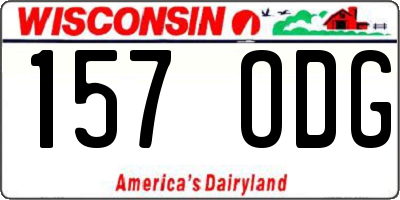 WI license plate 157ODG