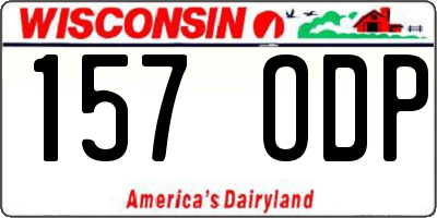 WI license plate 157ODP