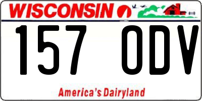 WI license plate 157ODV