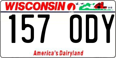WI license plate 157ODY