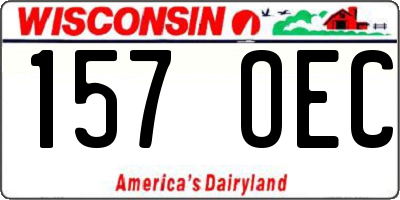 WI license plate 157OEC