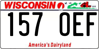 WI license plate 157OEF