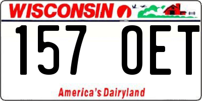 WI license plate 157OET